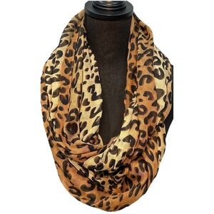 Infinity Large Scarf Women's Brown Tan & Black Animal Print